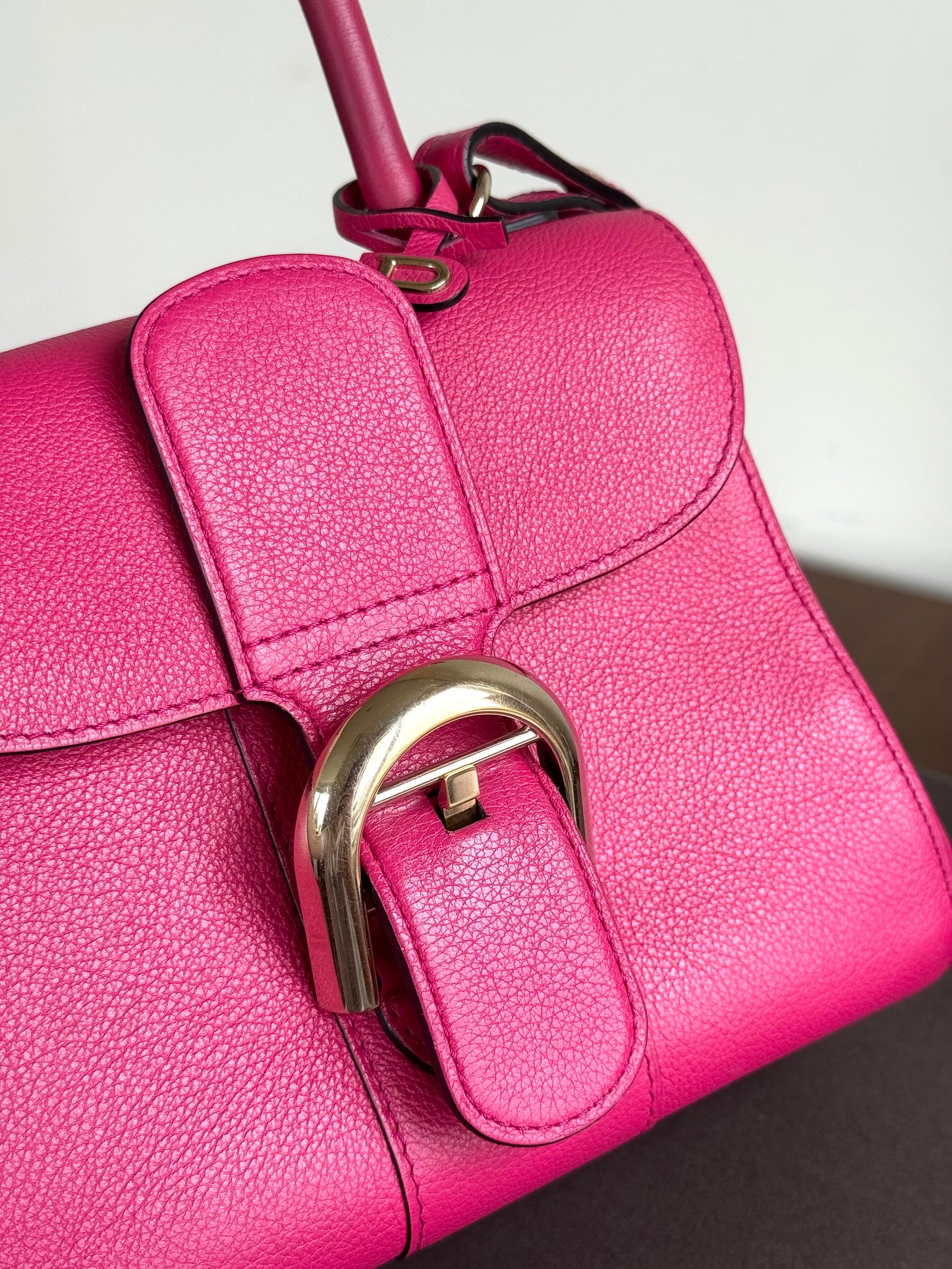 Pre-owned Delvaux Brillant Mini Indian Rose Leather Bag