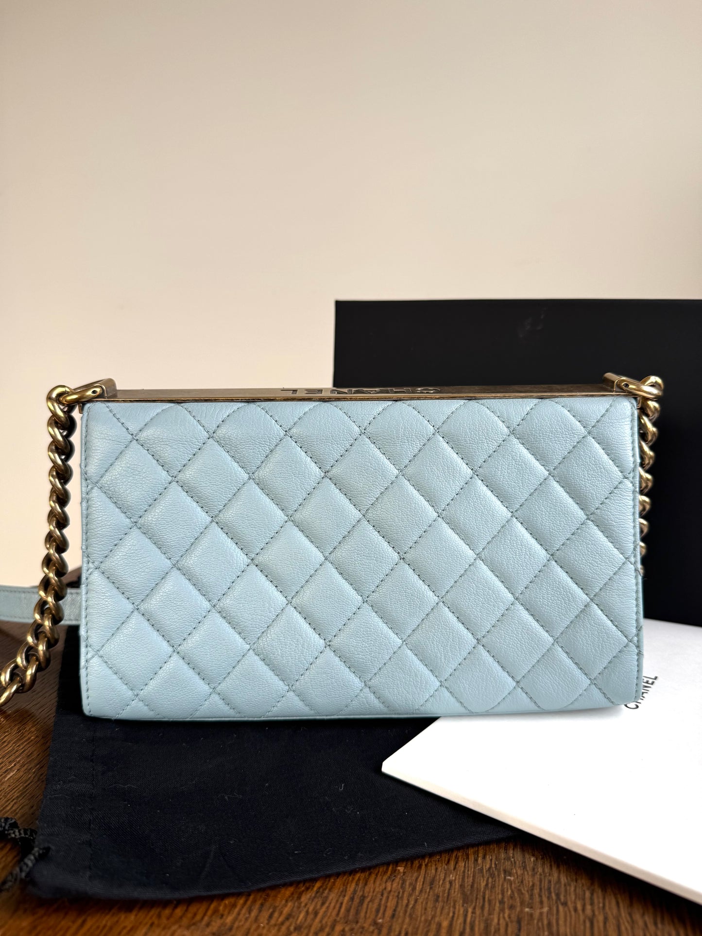 Pre-owned Chanel Trendy Reissue Mademoiselle Blue Leather Flap Bag