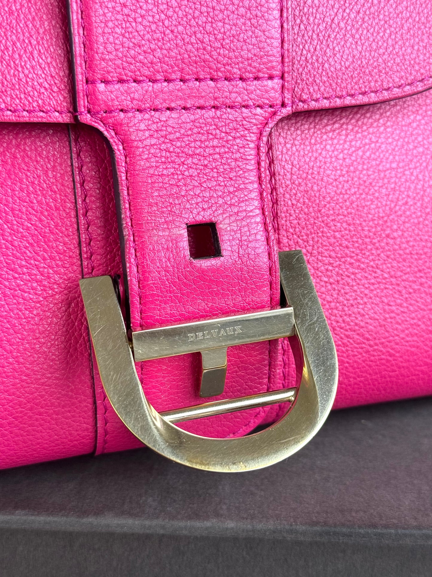 Pre-owned Delvaux Brillant Mini Indian Rose Leather Bag