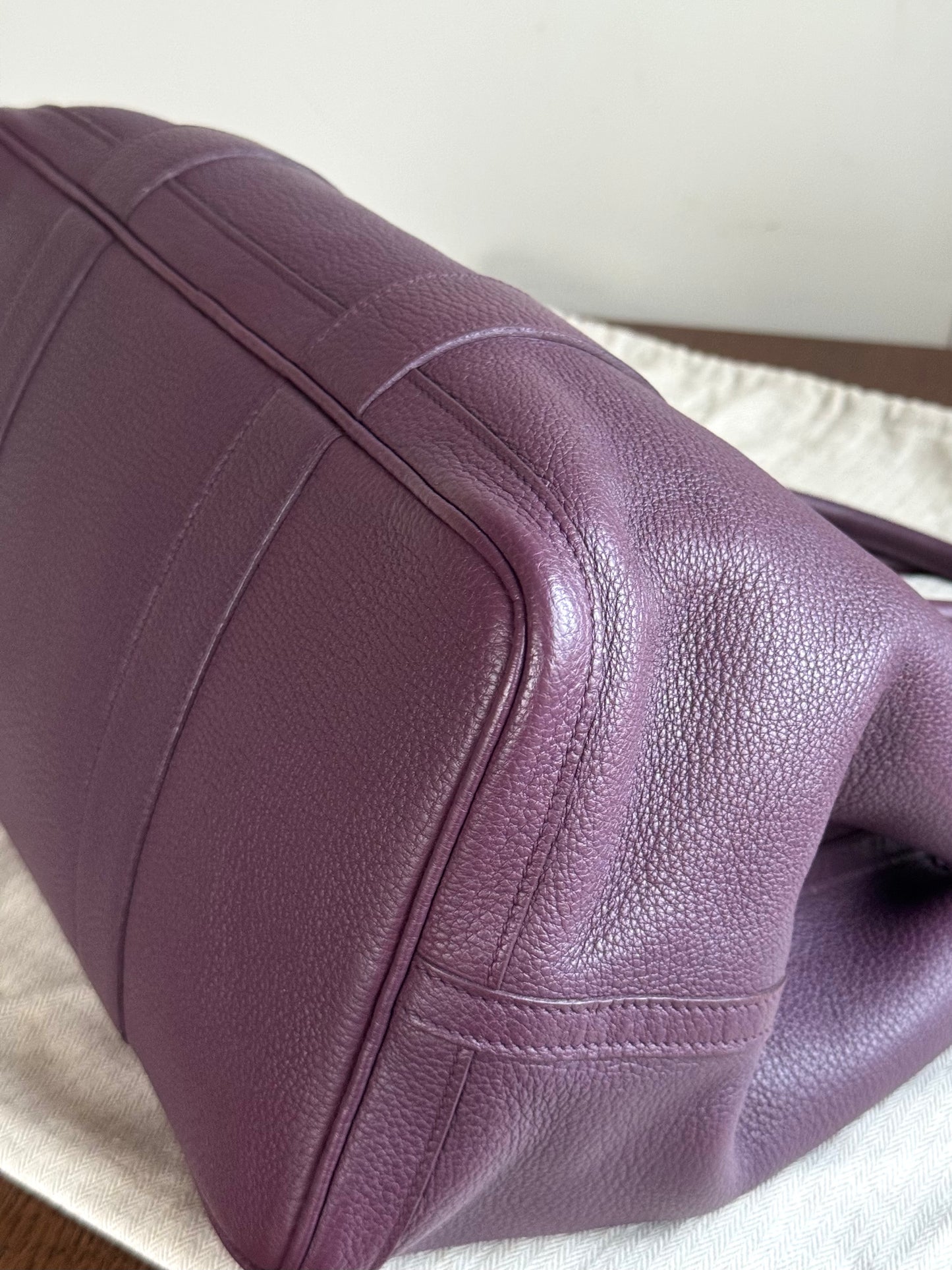 Pre-owned Hermès Garden Party 36 Purple Negonda Leather Tote Bag