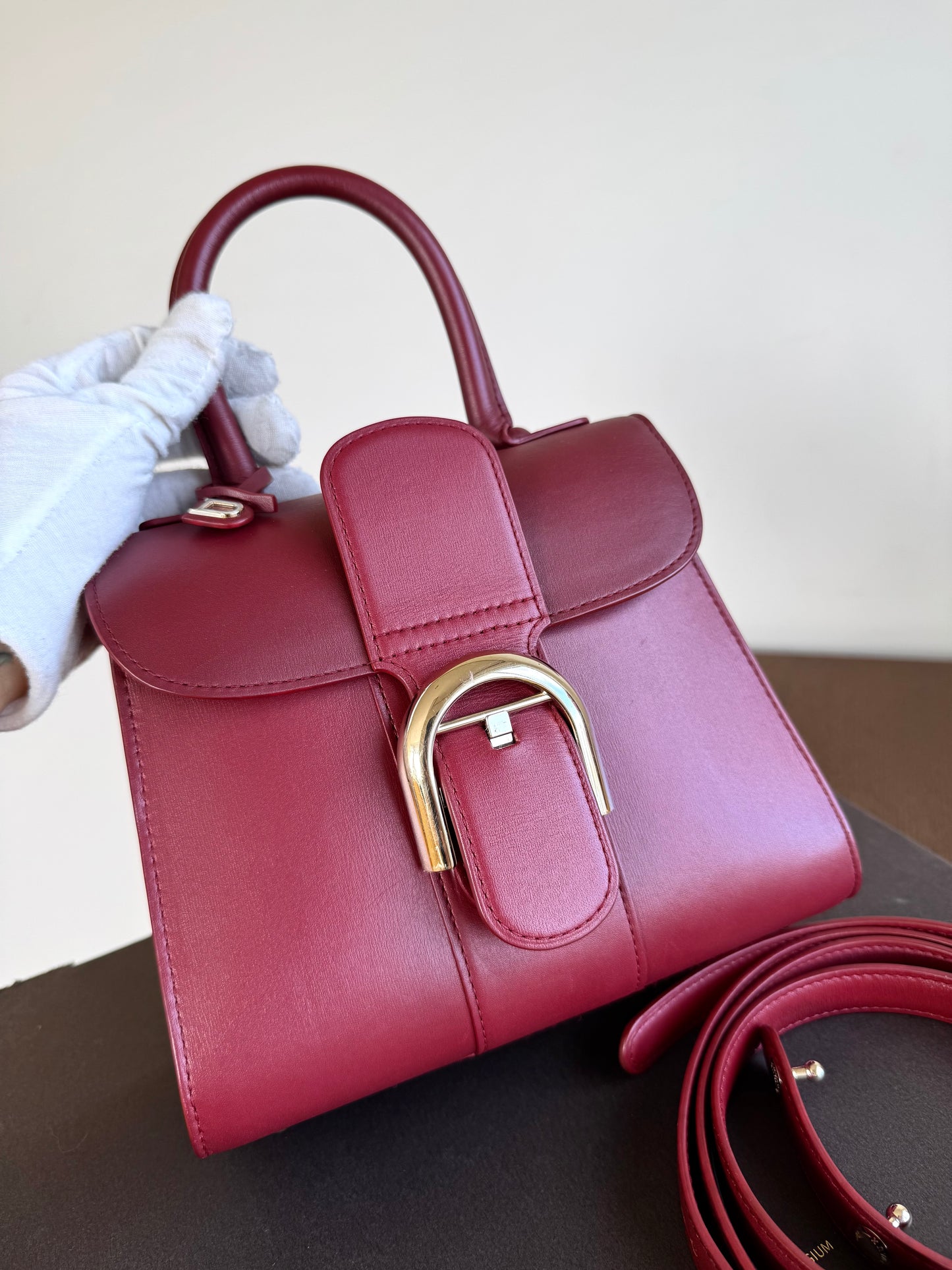 Pre-owned Delvaux Brillant Mini Burgundy Leather Bag
