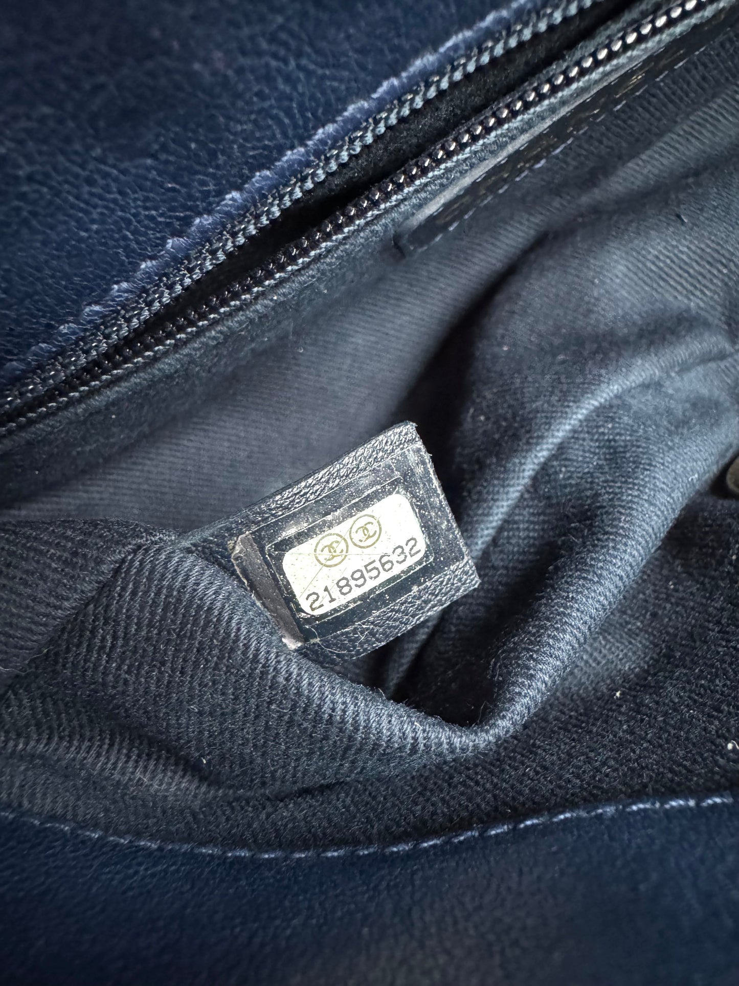 Pre-owned Chanel Timeless Classic Mini Rectangle Navy Calfskin Flap Bag