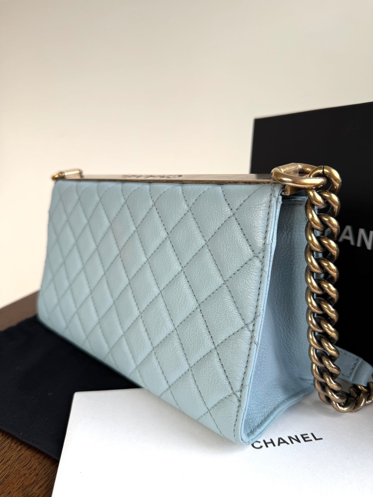 Pre-owned Chanel Trendy Reissue Mademoiselle Blue Leather Flap Bag