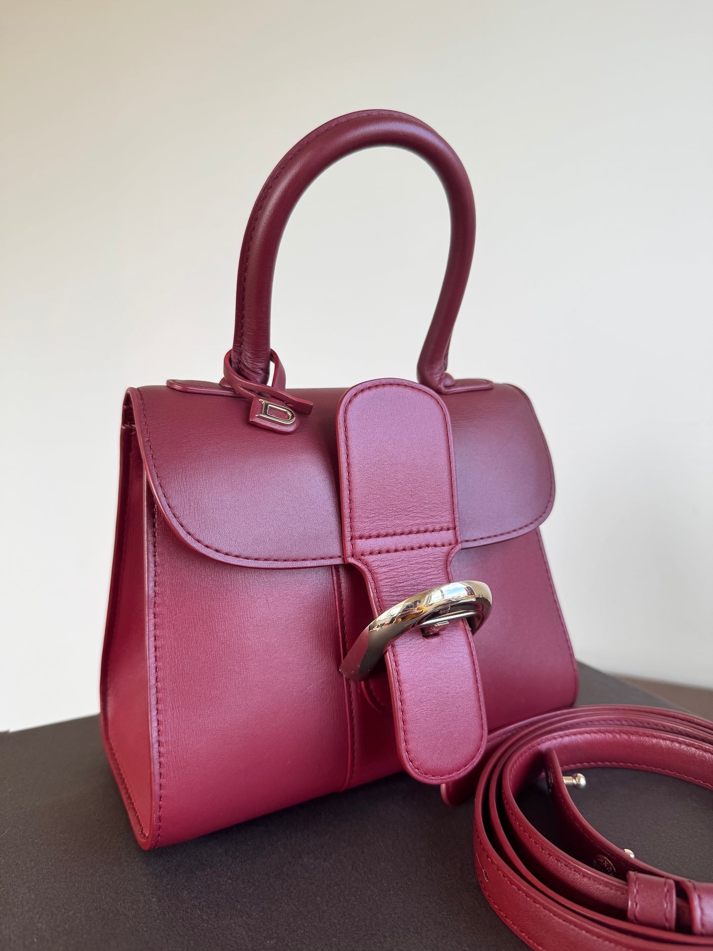 Pre-owned Delvaux Brillant Mini Burgundy Leather Bag