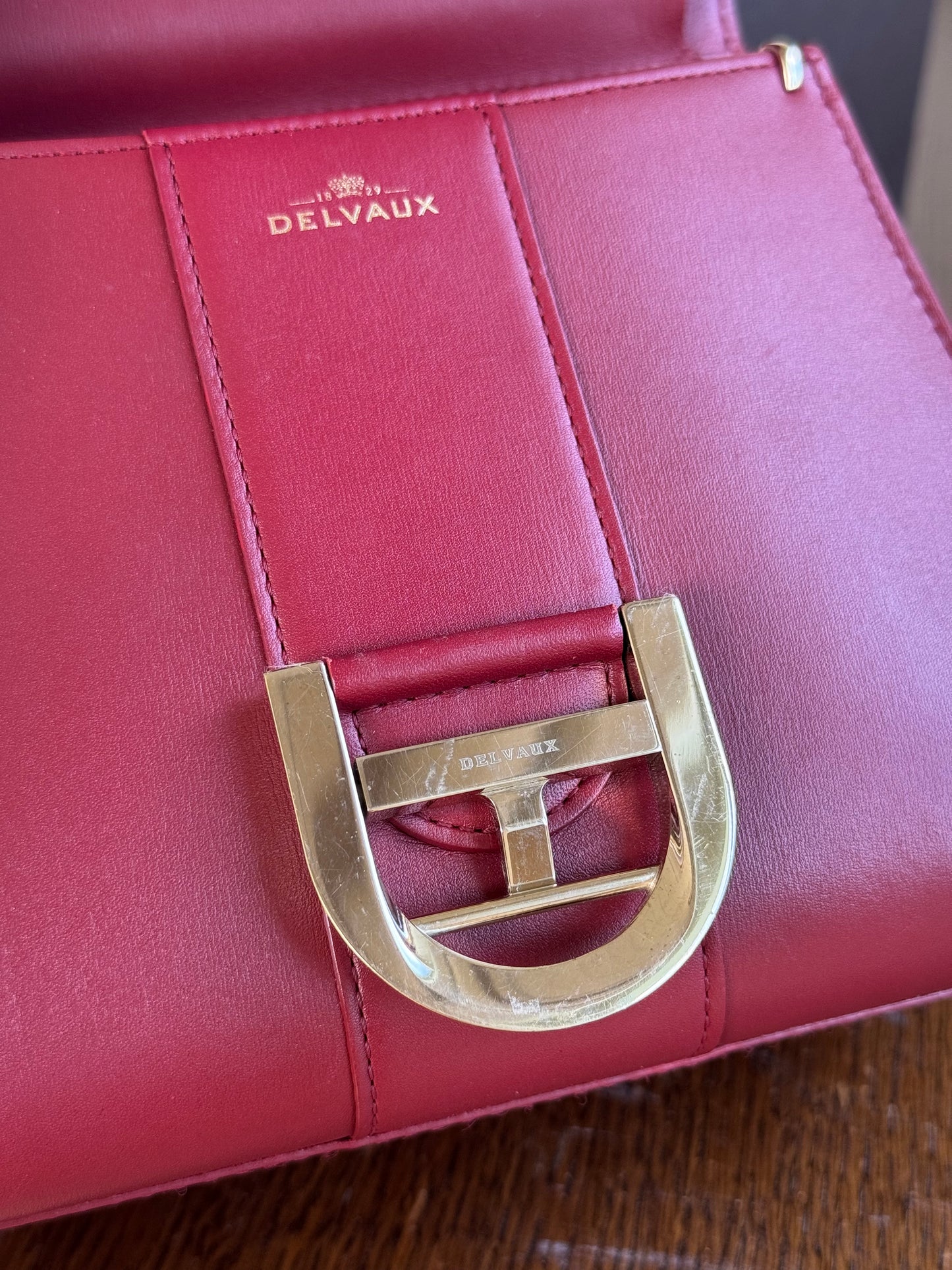 Pre-owned Delvaux Brillant Mini Burgundy Leather Bag