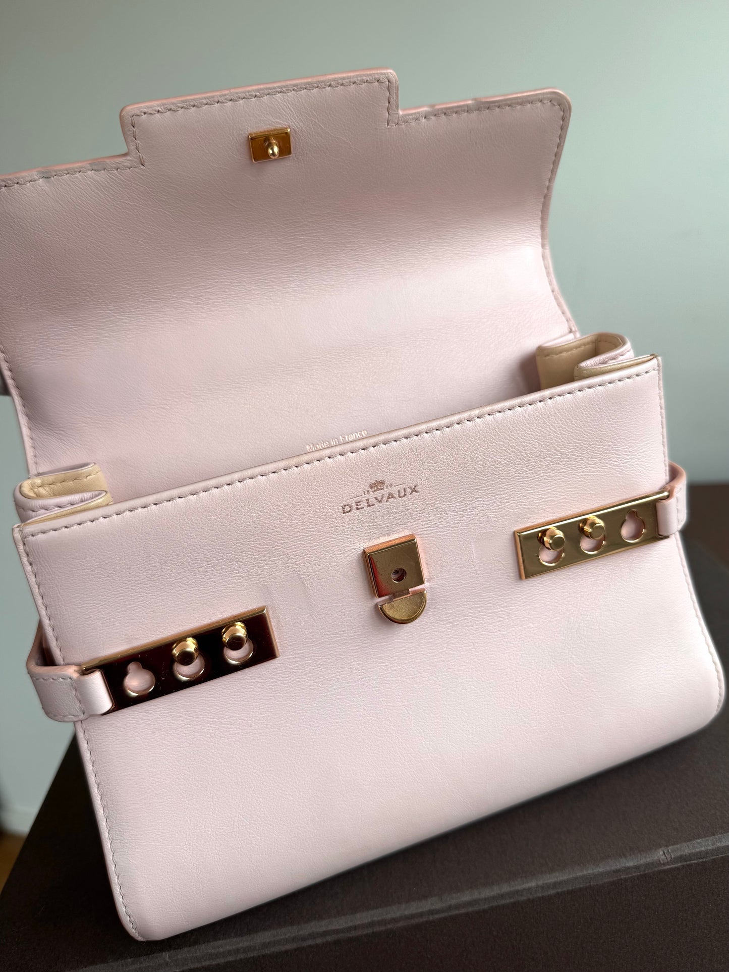 Pre-owned Delvaux Tempête PM Nude Rose Calfskin Bag