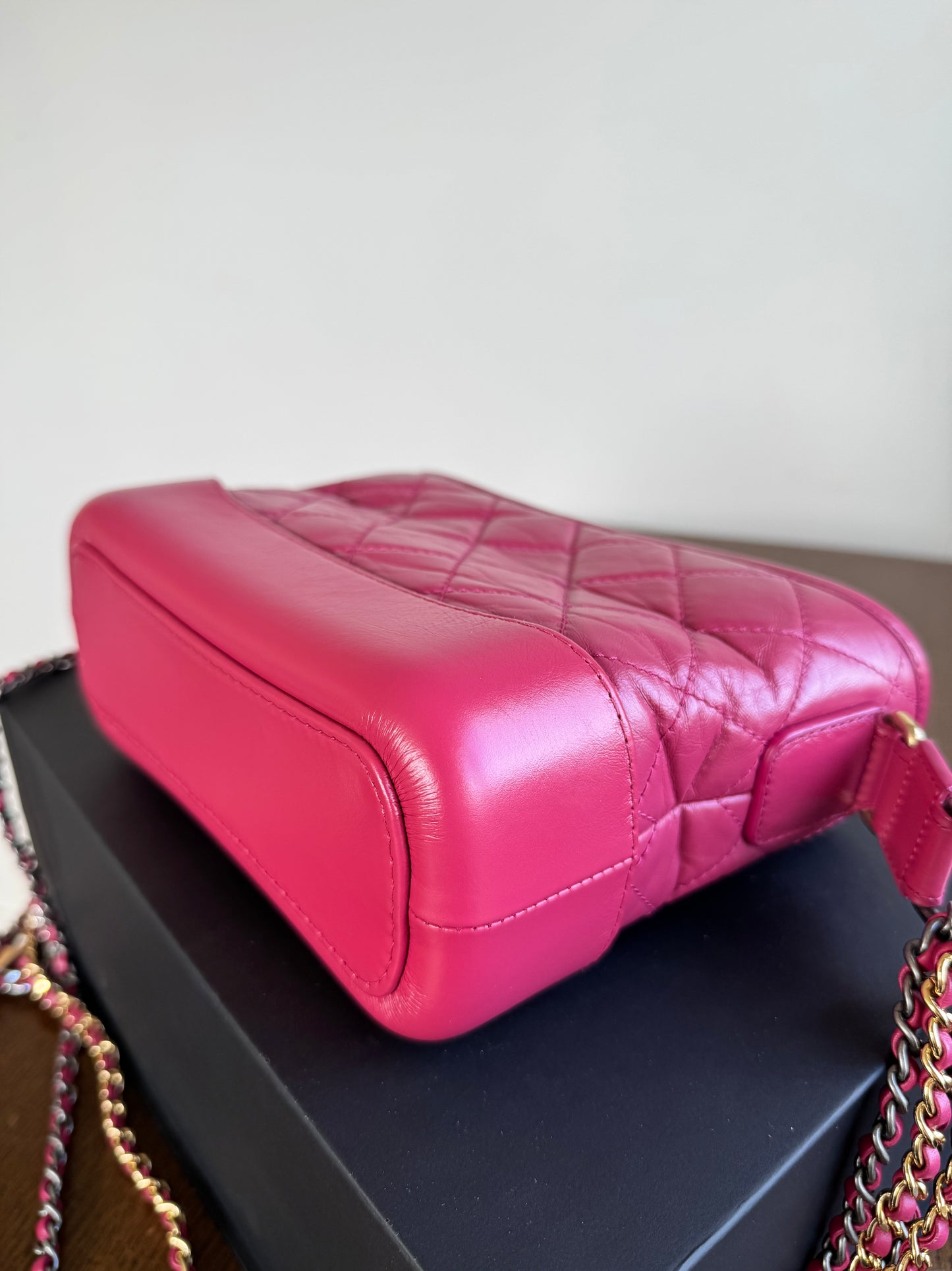 Pre-owned Chanel Gabrielle Small Rose Calfskin Hobo Bag