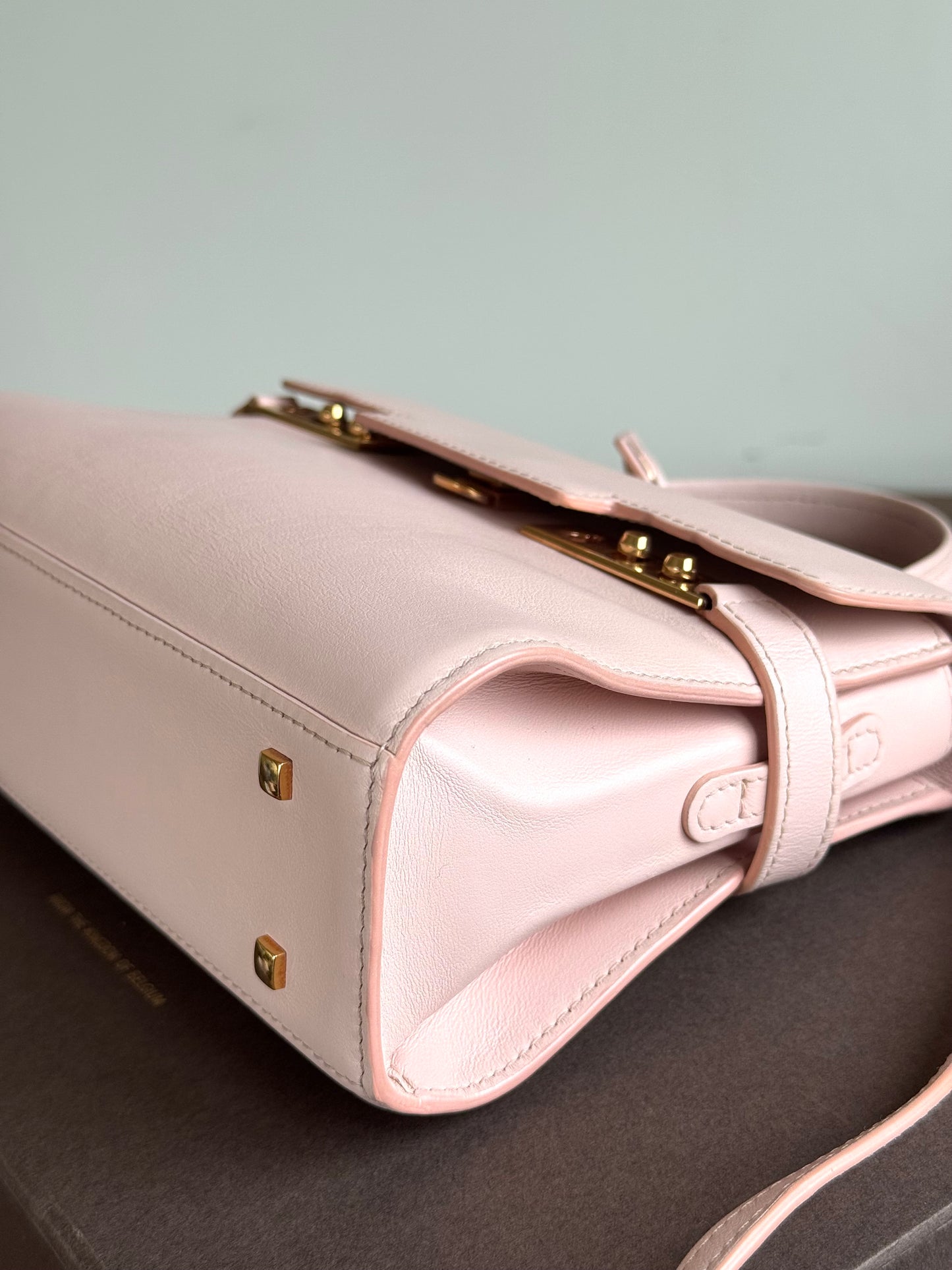 Pre-owned Delvaux Tempête PM Nude Rose Calfskin Bag