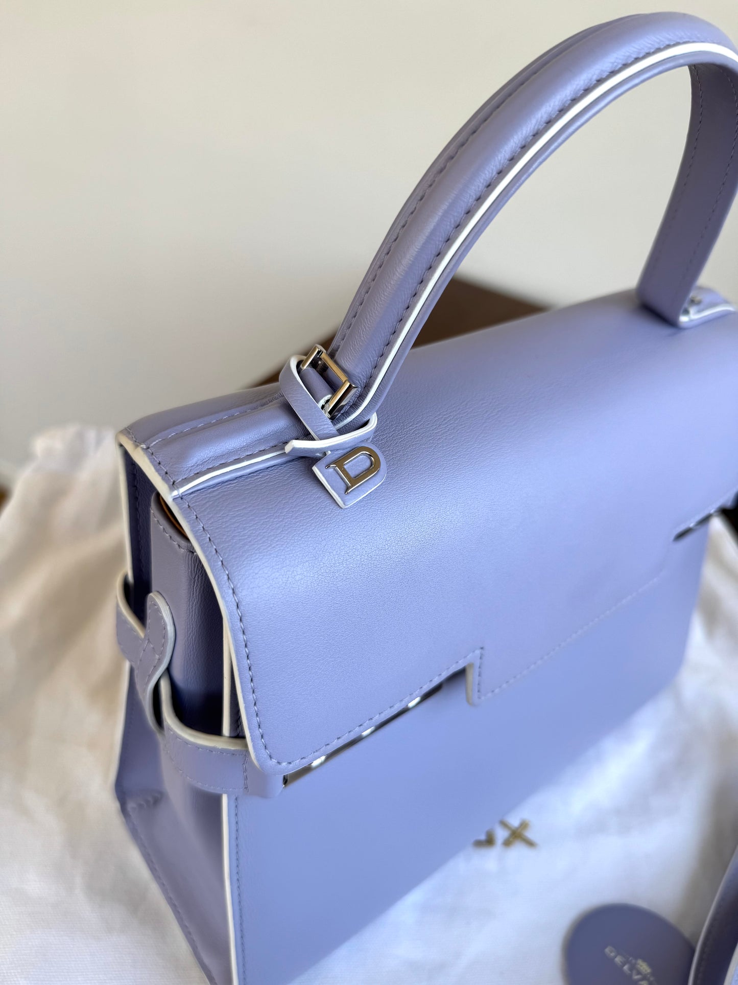 Pre-owned Delvaux Tempête MM Lavender Leather Bag