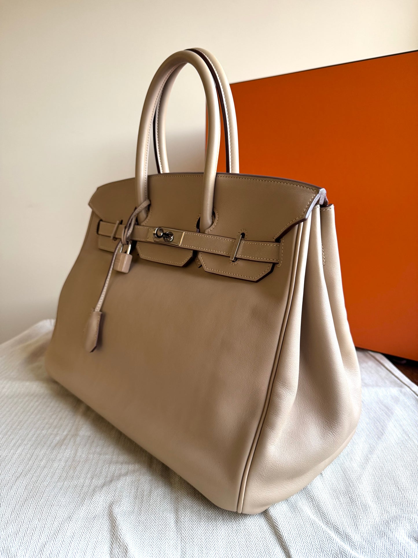 Pre-owned Hermès Birkin 35 Trench Swift Leather Bag