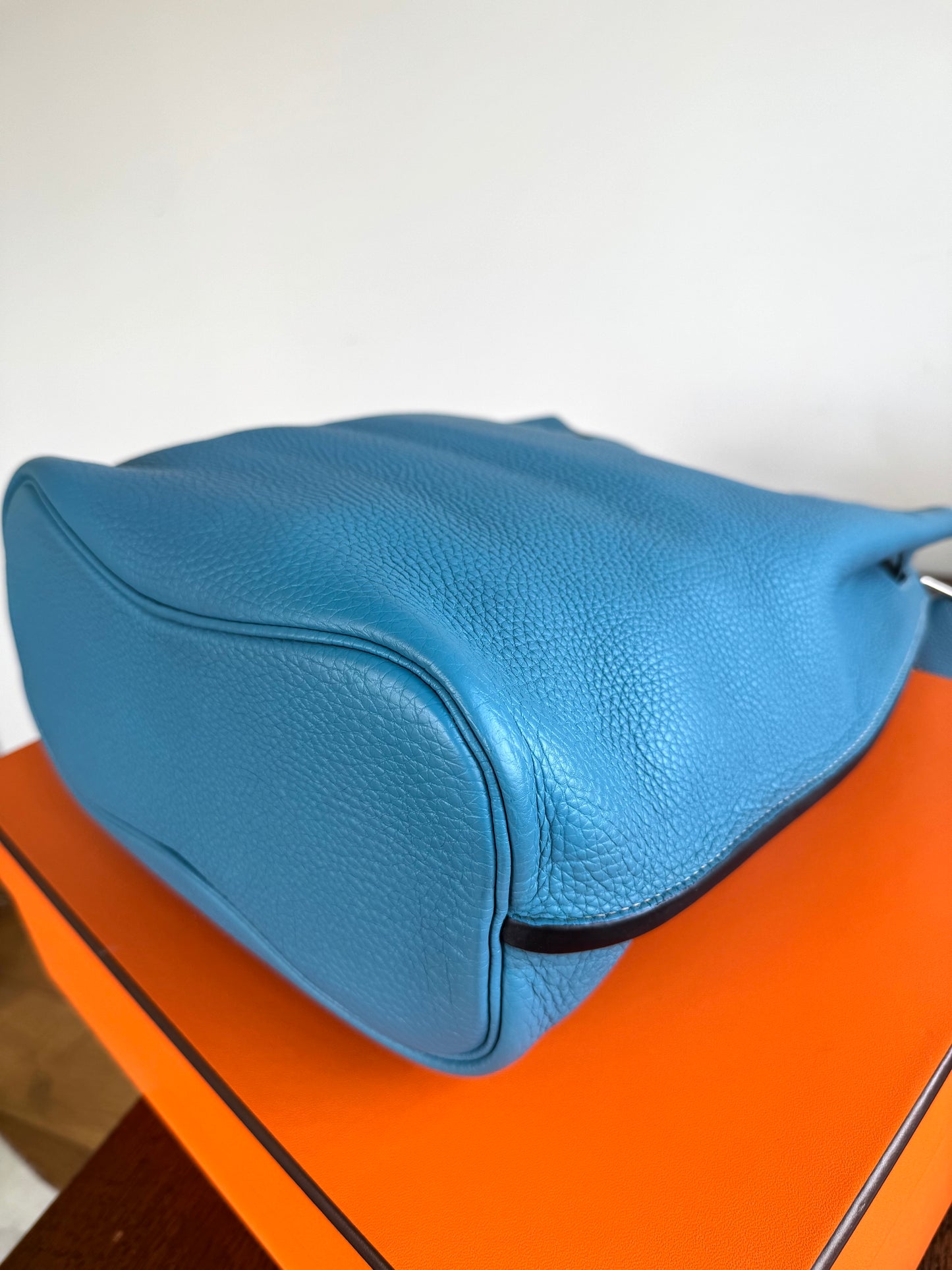 Pre-owned Hermès So Kelly 26 Blue Izmir Togo Shoulder Bag