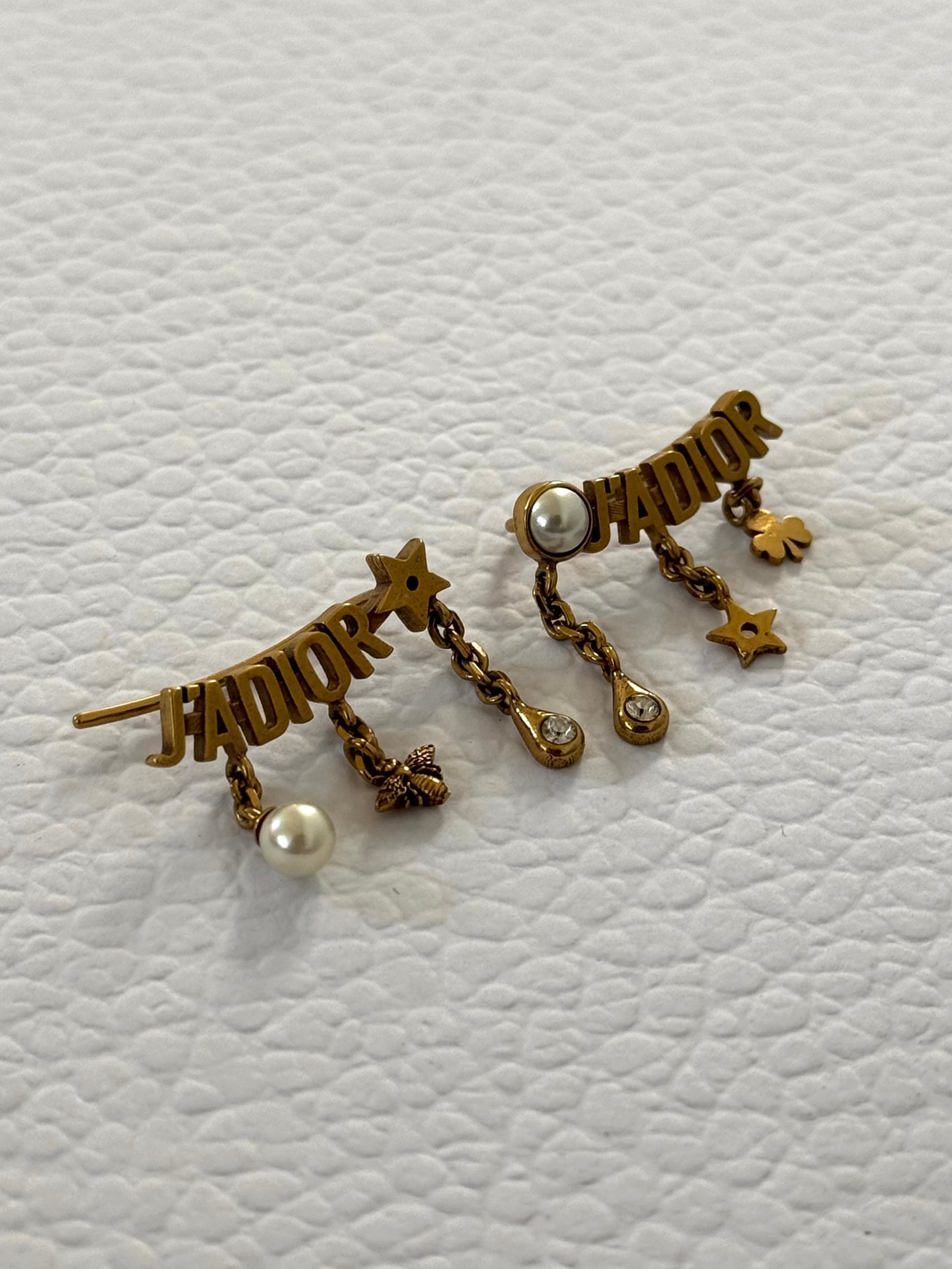 Pre-owned Dior J’Adior Golden Metal Pearls Earrings