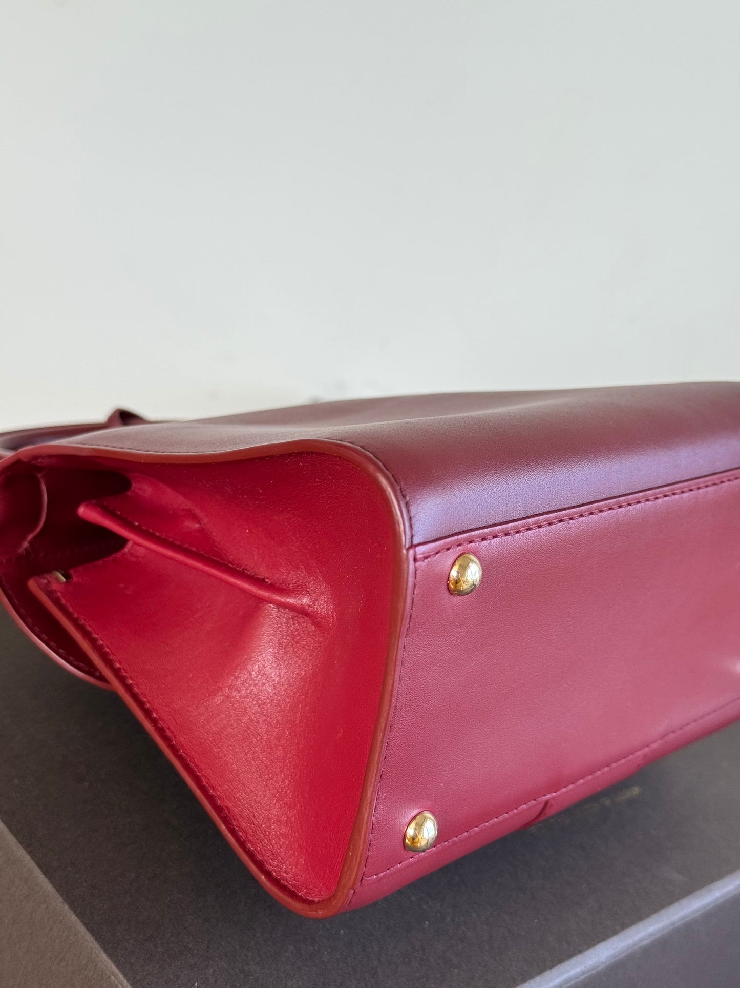 Pre-owned Delvaux Brillant Mini Burgundy Leather Bag