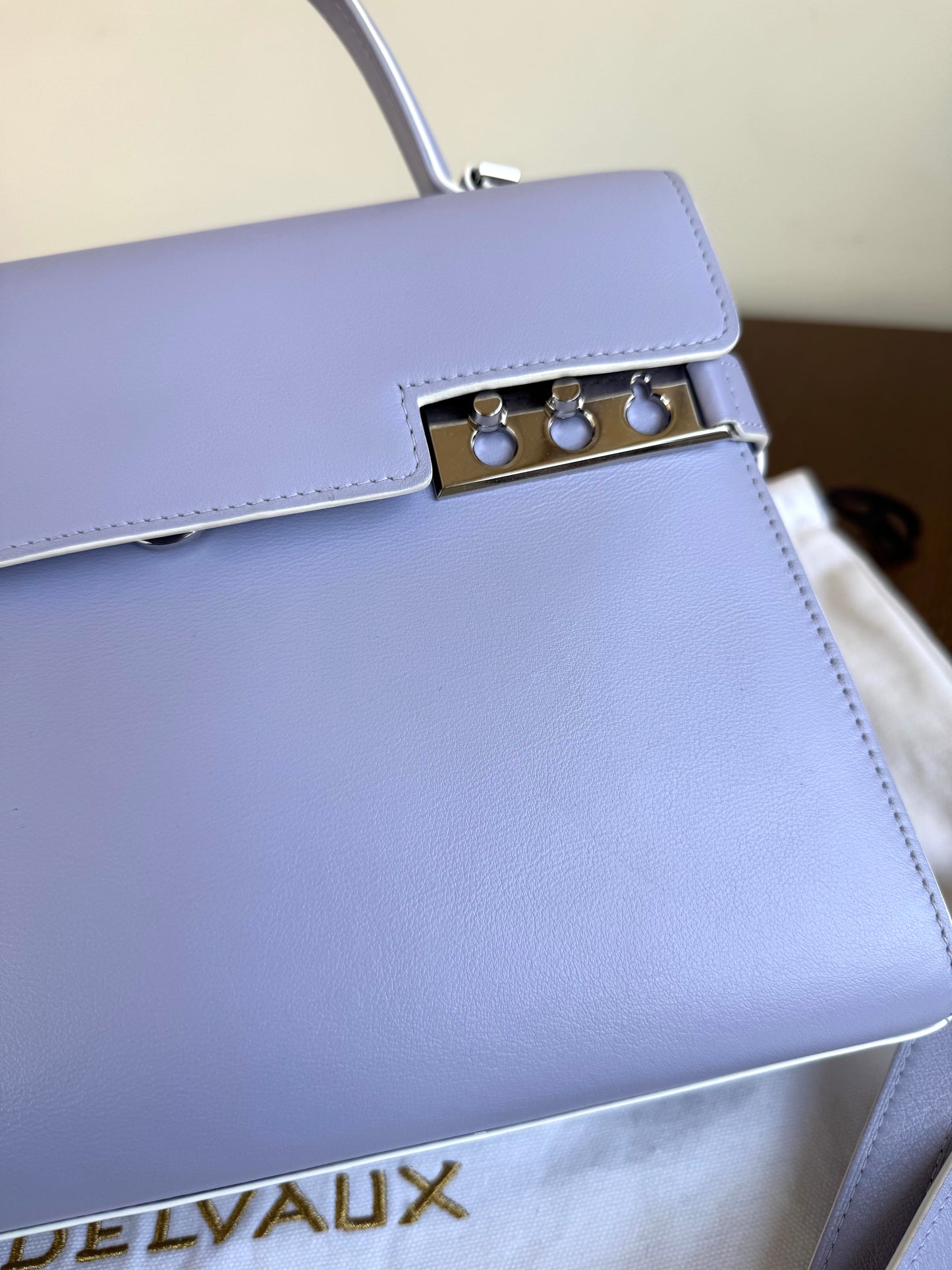 Pre-owned Delvaux Tempête MM Lavender Leather Bag