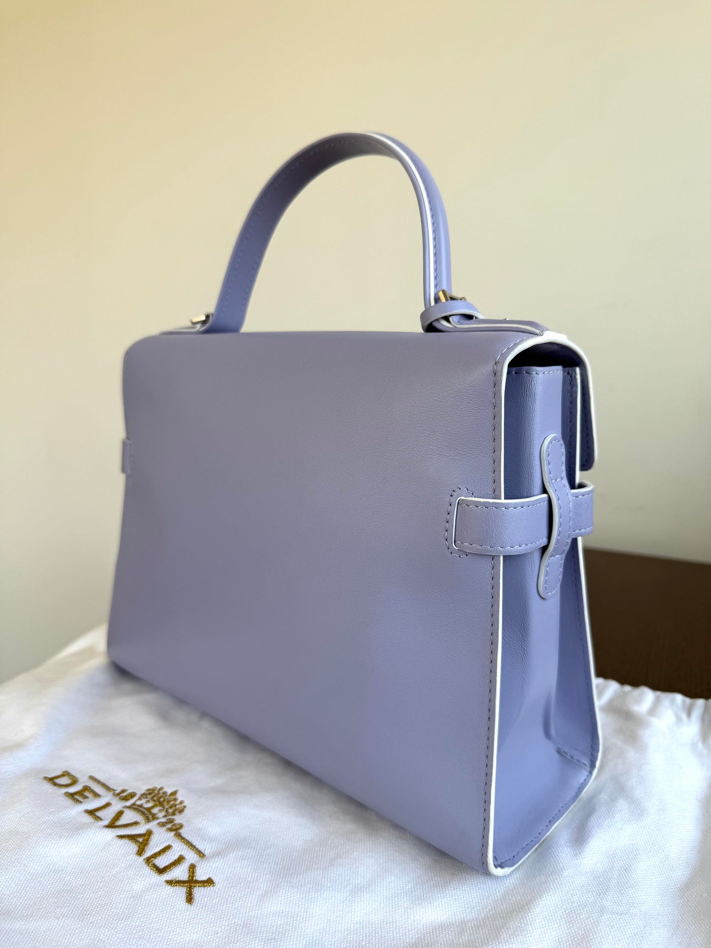 Pre-owned Delvaux Tempête MM Lavender Leather Bag