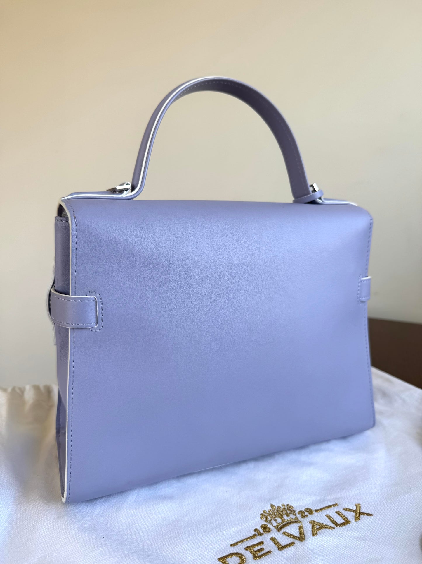 Pre-owned Delvaux Tempête MM Lavender Leather Bag