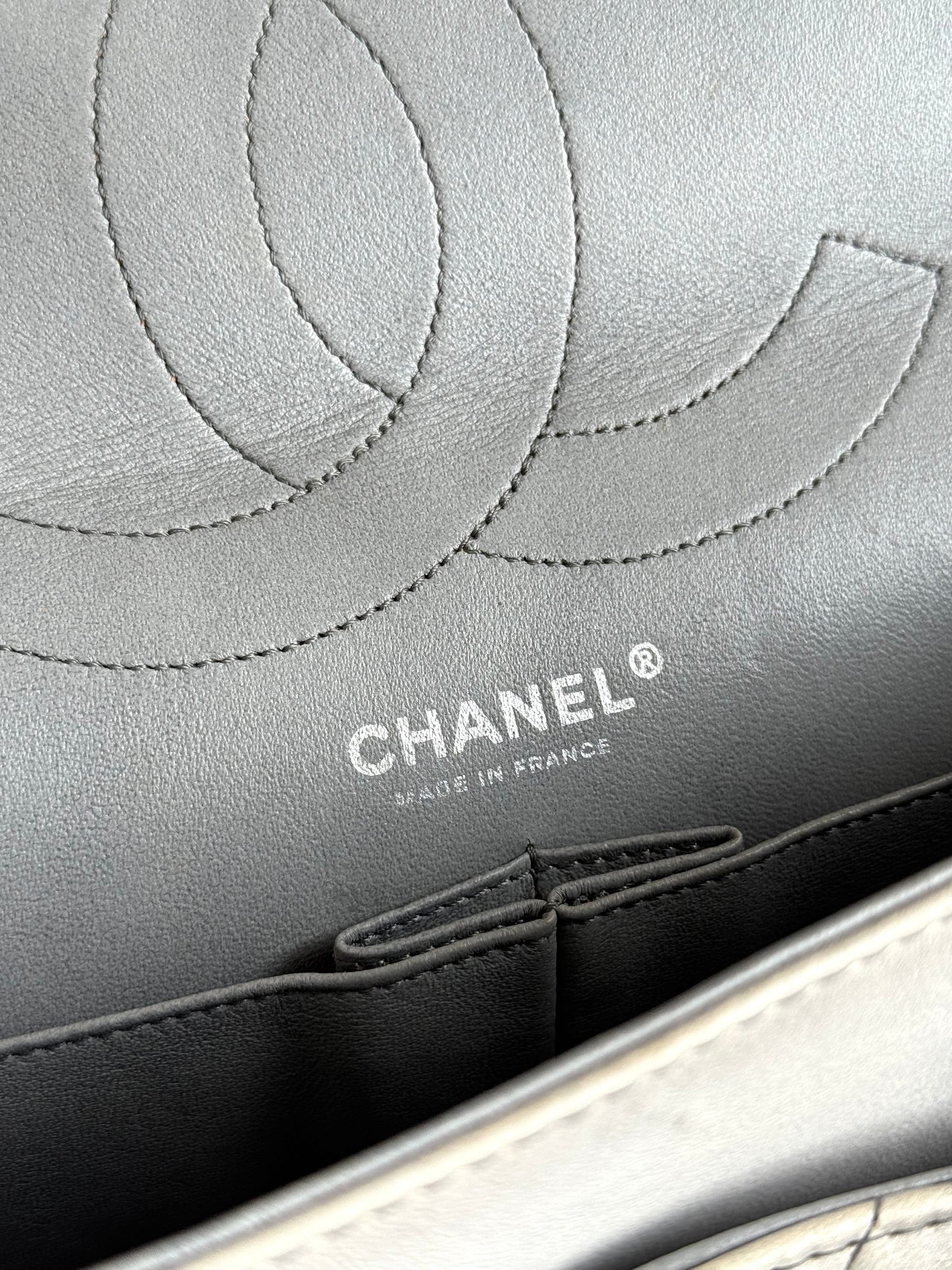 Pre-owned Chanel 2.55 Reissue Maxi 227 Misty Blue Degrade Lambskin Flap Bag