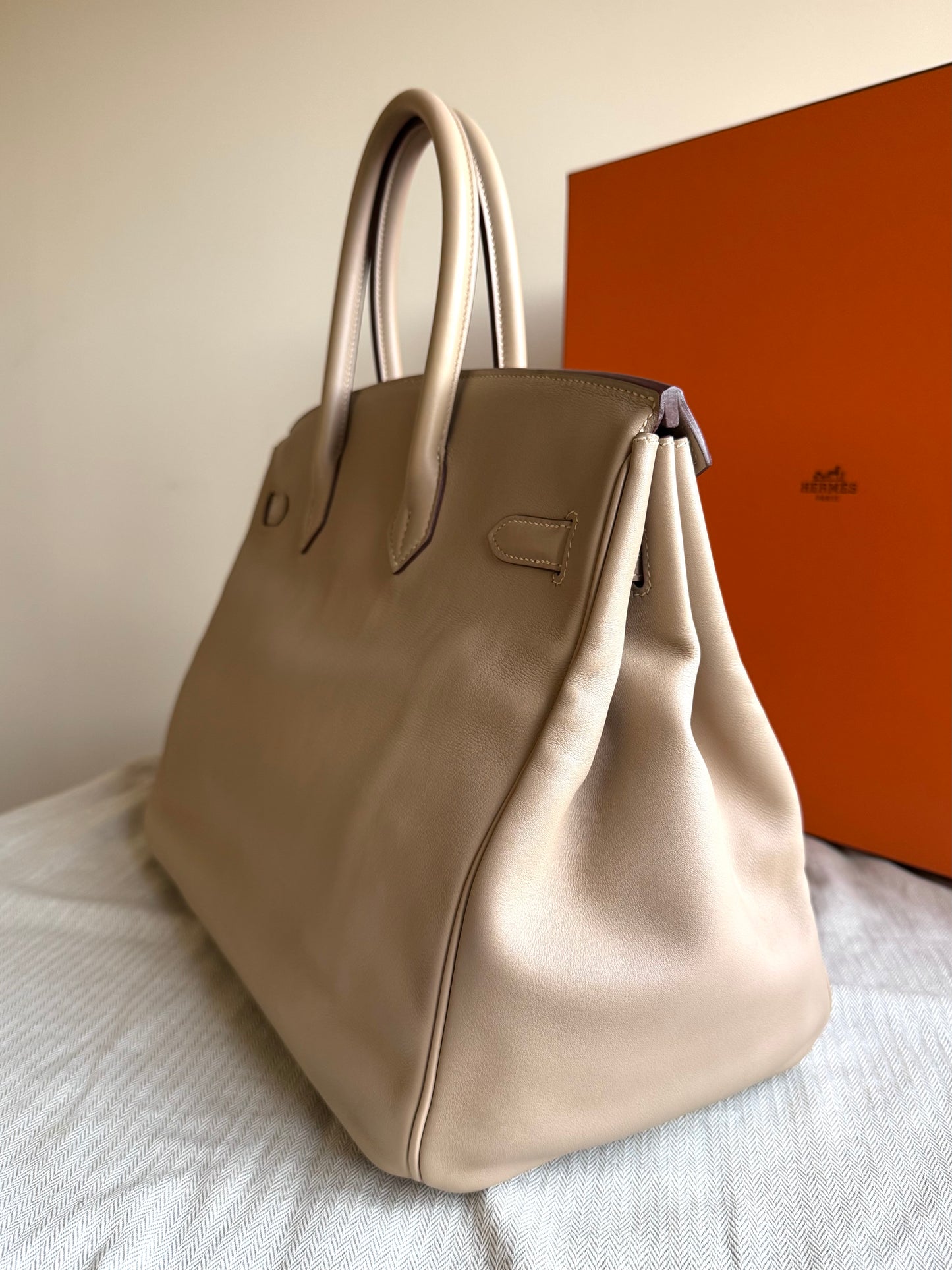 Pre-owned Hermès Birkin 35 Trench Swift Leather Bag
