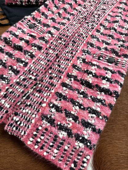 Pre-owned Chanel Paris-Salzburg Black Pink Wool Coat