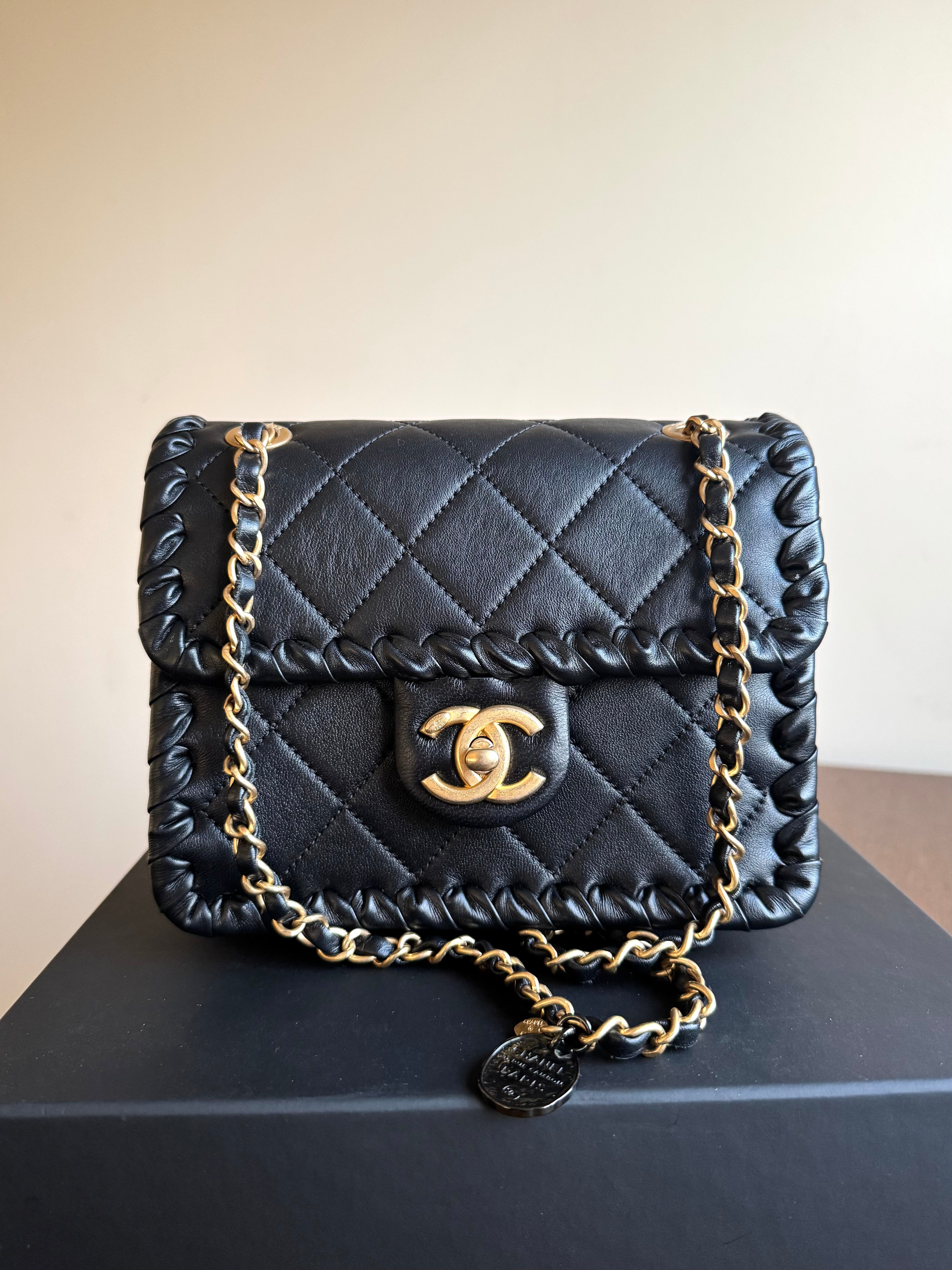 Pre-owned Chanel My Own Frame Small Black Leather Flap Bag – BestQmi
