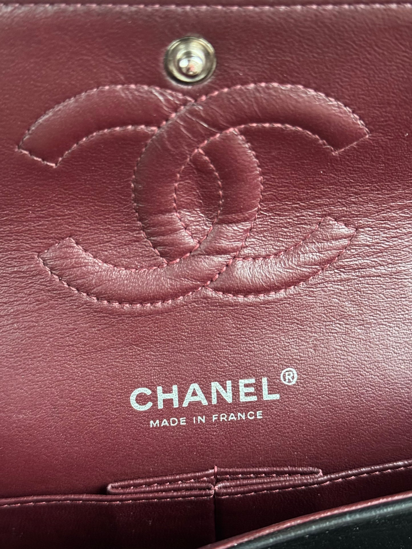 Pre-owned Chanel Timeless Classic Medium Black Lambskin Flap Bag