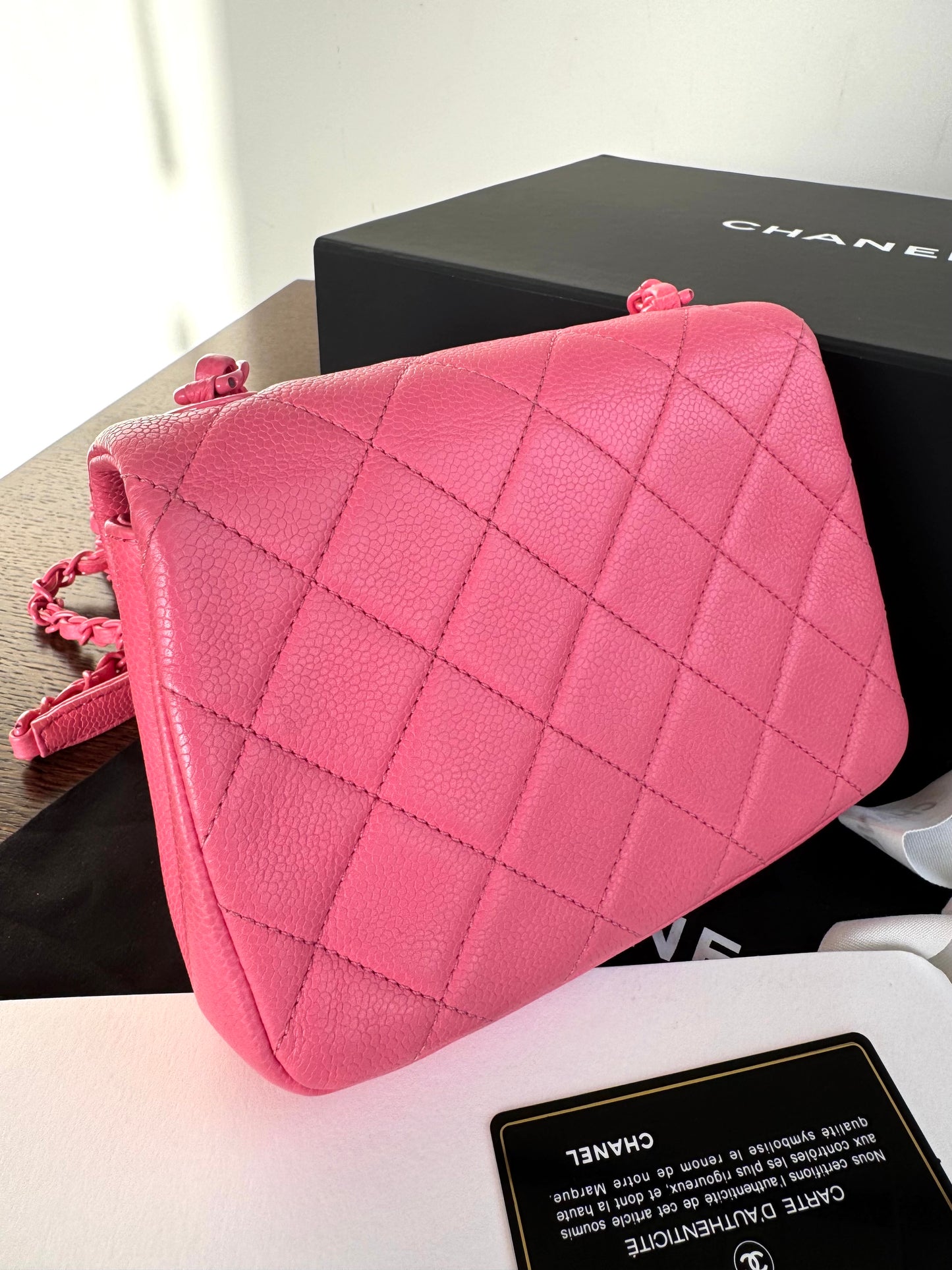Pre-owned Chanel Timeless Mini Square Incognito Pink Caviar Flap Bag