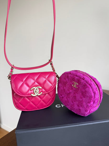 Pre-owned Chanel Multi-Pouching Leather Tweed Belt Waist Bag