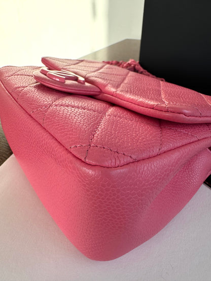 Pre-owned Chanel Timeless Mini Square Incognito Pink Caviar Flap Bag