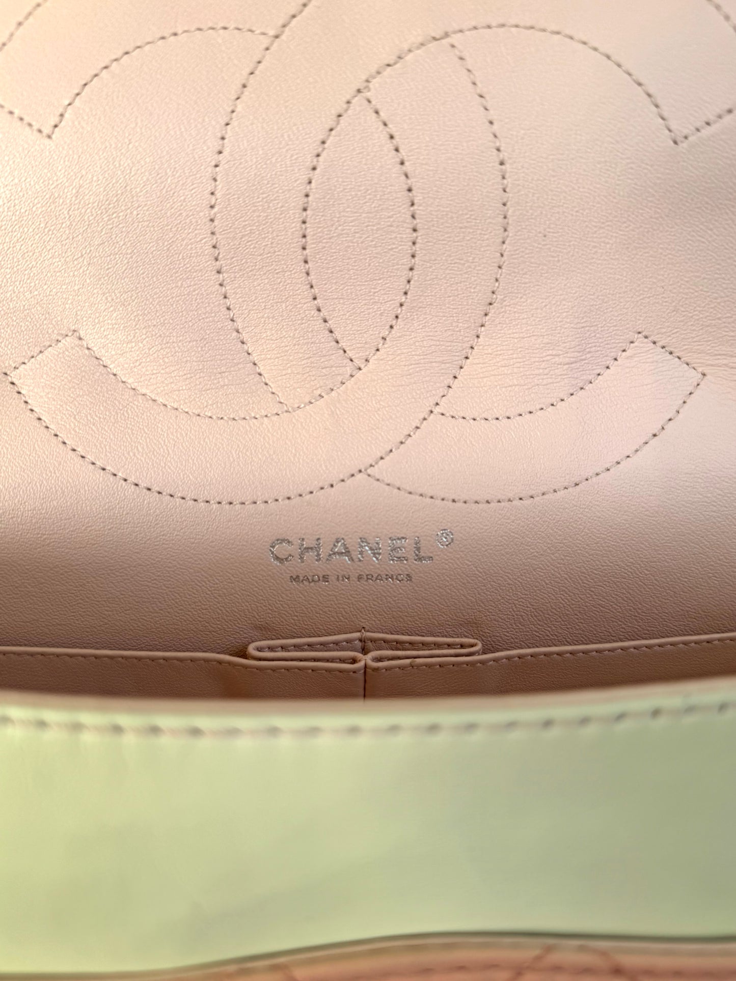Pre-owned Chanel 2.55 Maxi 227 Rose Mint Lambskin Flap Bag