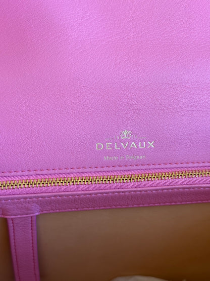Pre-owned Delvaux Tempête GM Flamingo Pink Toile De Crin Leather Bag Limited Edition