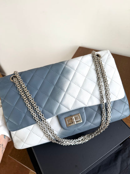 Pre-owned Chanel 2.55 Reissue Maxi 227 Misty Blue Degrade Lambskin Flap Bag