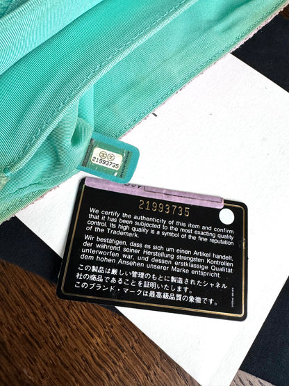 Pre-owned Chanel Pink Turquoise Tweed Flap Bag