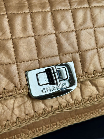 Pre-owned Chanel Chocolat Quilt Reissue Gold Leather Flap Bag