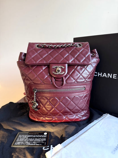 Chanel Paris-Salzburg Mountain Small Burgundy Leather Backpack