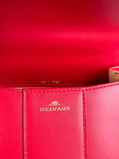 Pre-owned Delvaux Brillant Mini Swarovski Red Box Leather Bag Limited Edition