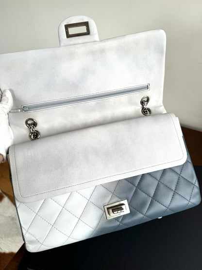 Pre-owned Chanel 2.55 Reissue Maxi 227 Misty Blue Degrade Lambskin Flap Bag