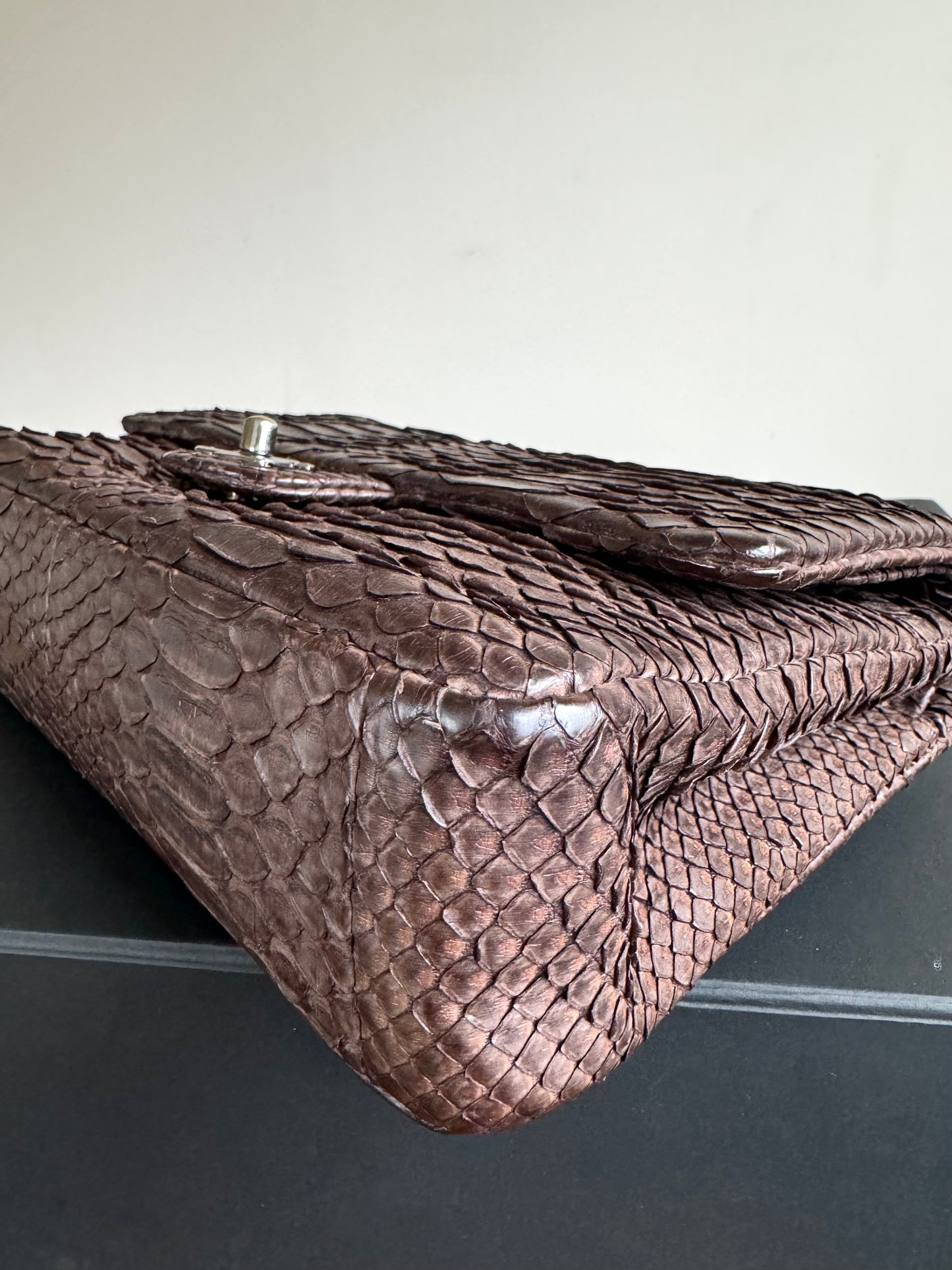Pre-owned Chanel Timeless Classic Standard Python Flap Bag