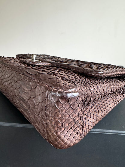 Pre-owned Chanel Timeless Classic Standard Python Flap Bag