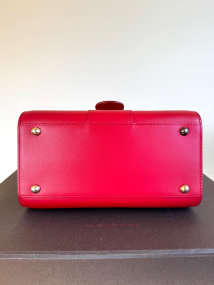 Pre-owned Delvaux Brillant Mini Red Box Calf Bag