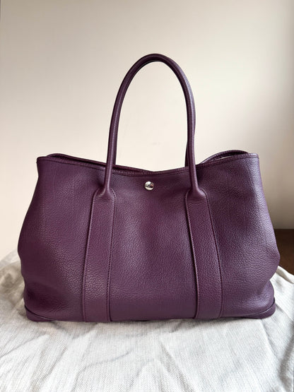 Pre-owned Hermès Garden Party 36 Purple Negonda Leather Tote Bag