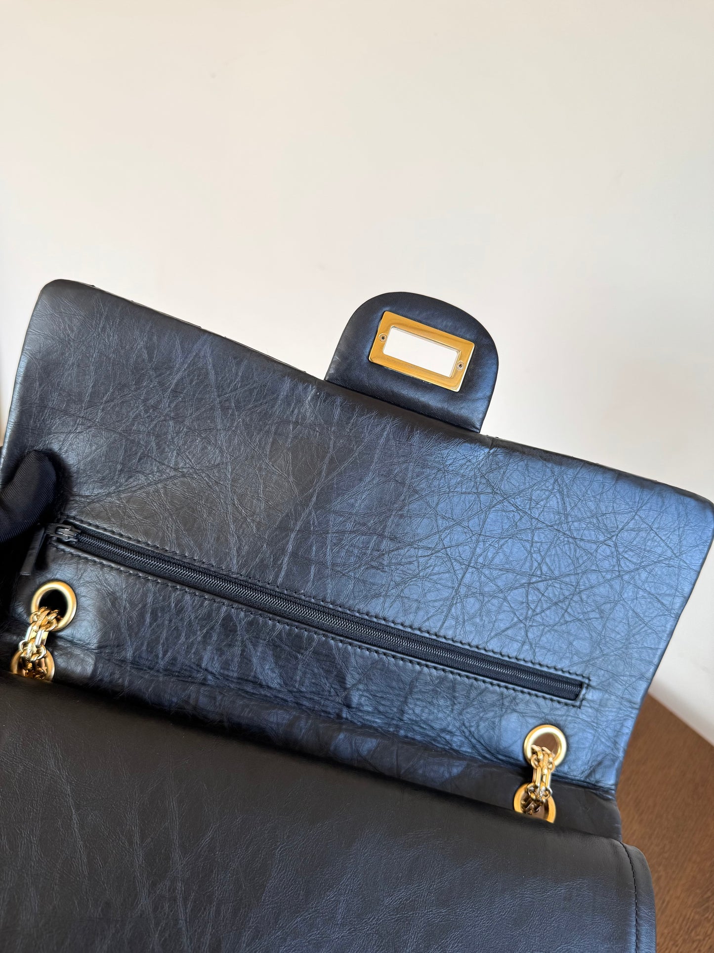 Pre-owned Chanel 2.55 Reissue Maxi 227 Black Calfskin Flap Bag