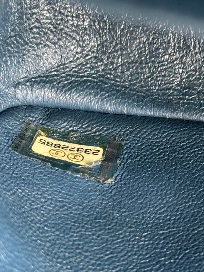 Pre-owned Chanel Timeless Classic Medium Marine Blue Lambskin Flap Bag