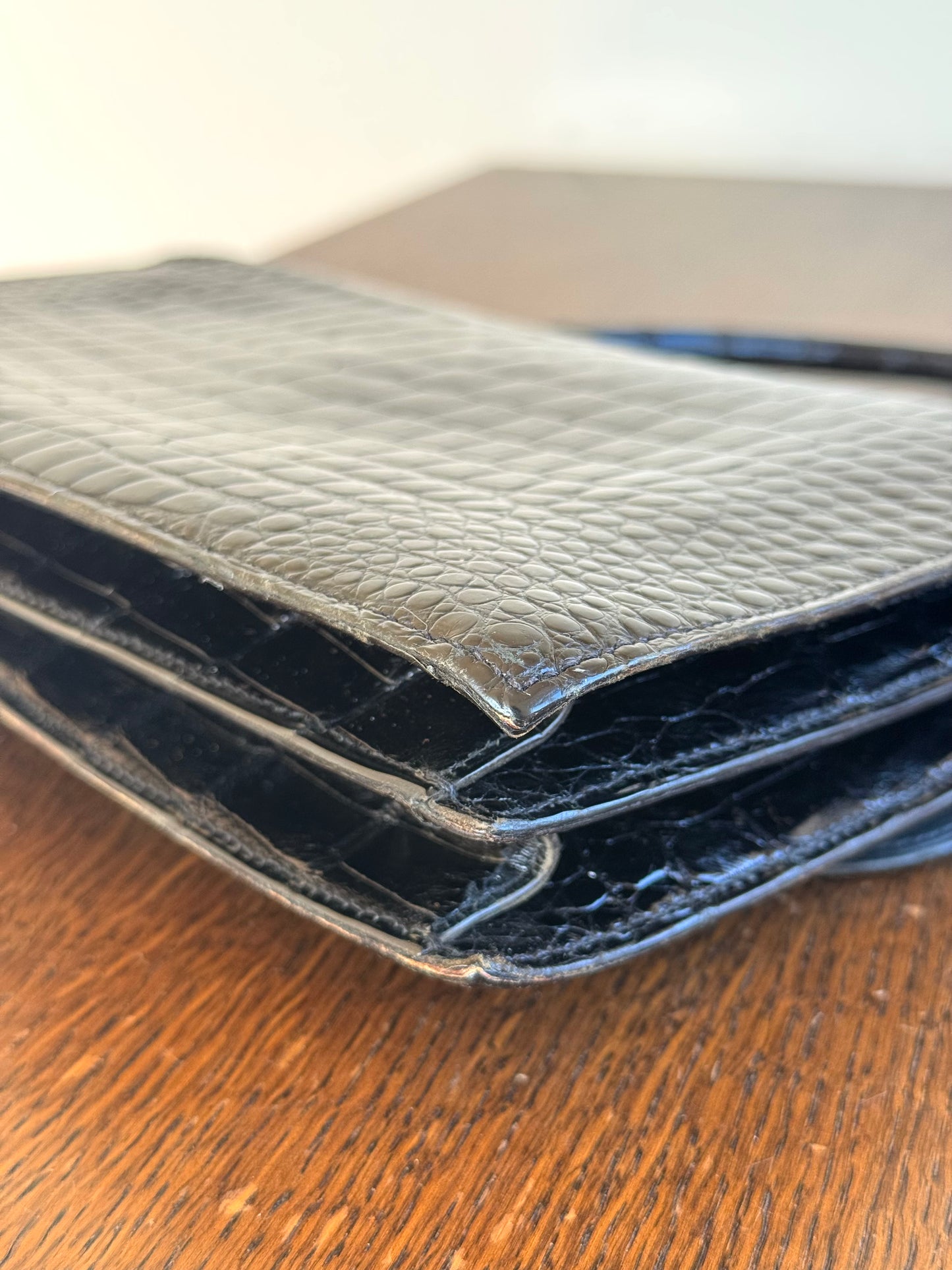 Pre-owned Hermès Vintage Escale Black Crocodile Handle Bag