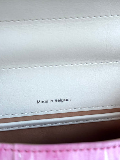 Pre-owned Delvaux Brillant Mini Flamingo Oeillet Leather Bag