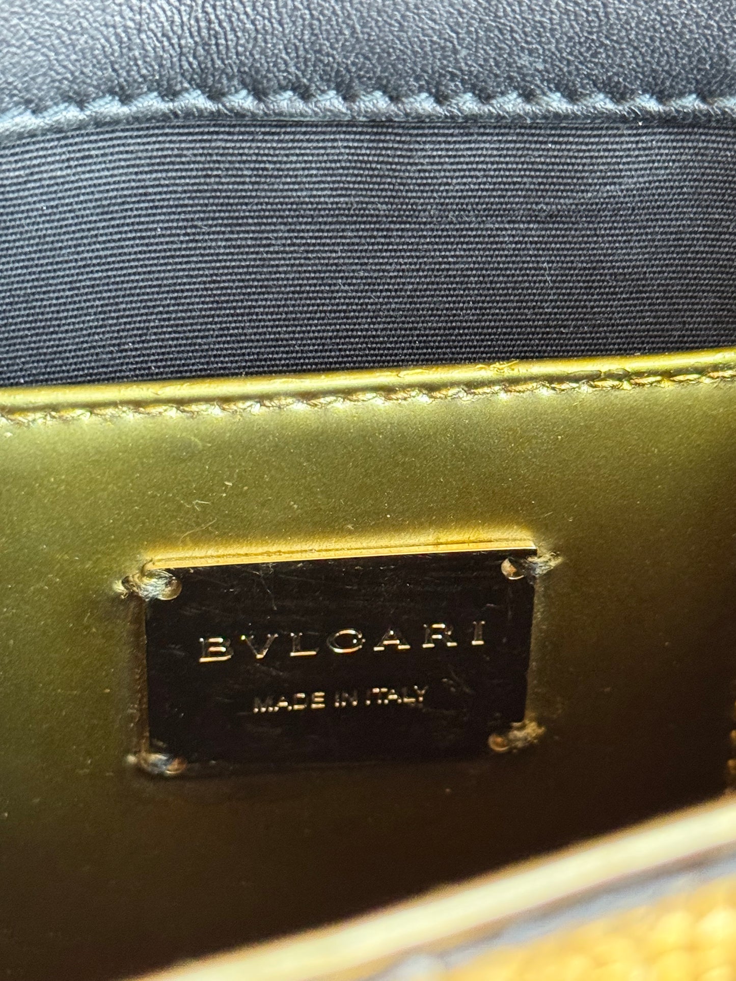 Pre-owned Bvlgari Serpenti Forever Small Gold Stingray Shoulder Bag