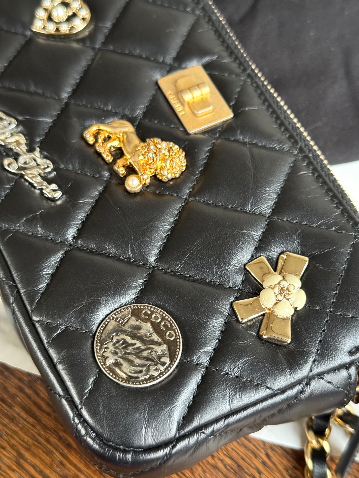 Pre-owned Chanel 2.55 Chain Wallet Lucky Charms Clutch Bag