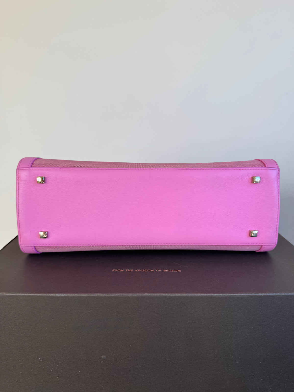 Pre-owned Delvaux Tempête GM Flamingo Pink Toile De Crin Leather Bag Limited Edition