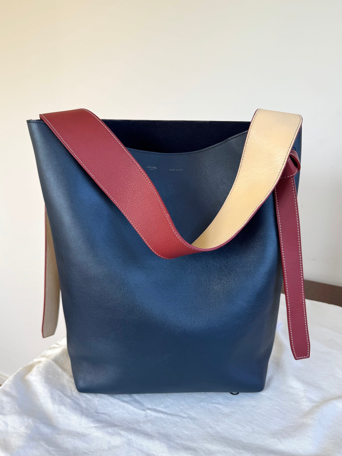 Pre-owned Céline Twisted Cabas Multicolor Leather Tote Bag