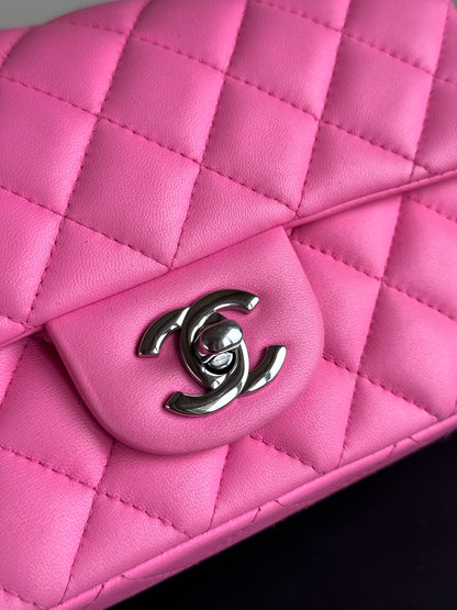 Pre-owned Chanel Timeless Mini Rectangle Pink Leather Bag