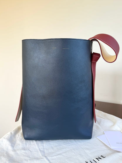 Pre-owned Céline Twisted Cabas Multicolor Leather Tote Bag